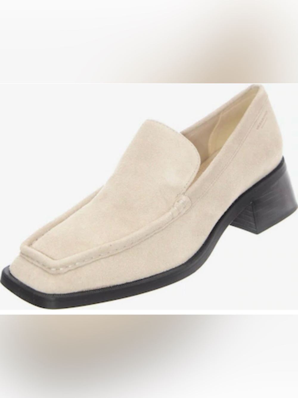 Vagabond Women’s Heeled Suede Leather Loafers – Off White